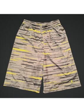 Big Boys Size Large "Champion" Basketball Athletic Shorts Gray & Yellow